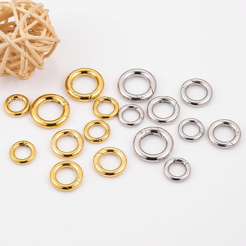 316 Edelstahl Runder Federringverschluss für farbechte Halskette oder Armband DIY Schmuck