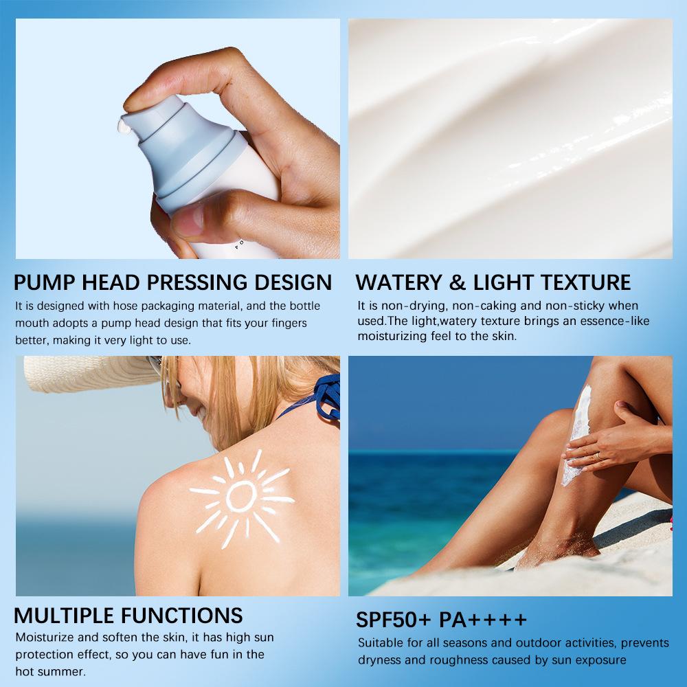 Crema protectora refrescante de 50ml, crema de esencia de protección solar ligera y humectante de Centella Asiática, tiene un efecto duradero