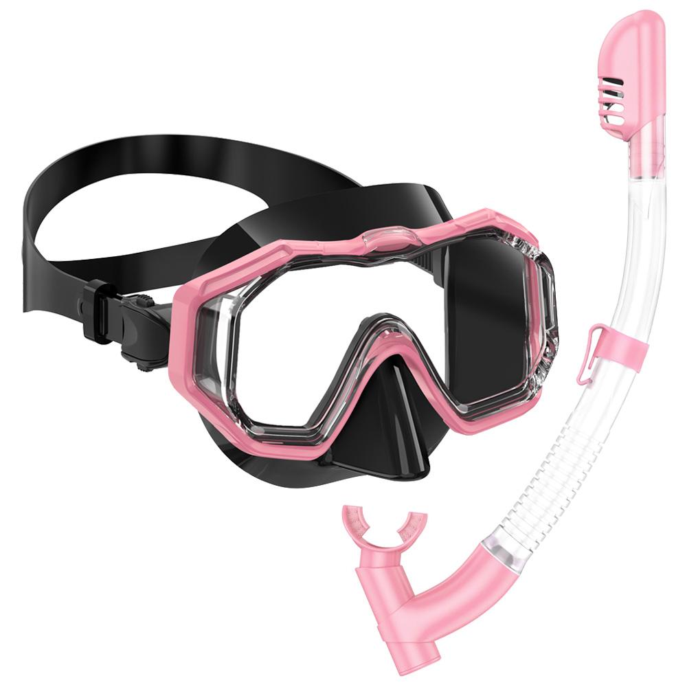 Kids Snorkel Mask 3 Windows Panoramic Wide View HD Three-Lens Adjustable Scuba Snorkeling Swimming Diving For Kids and Youth