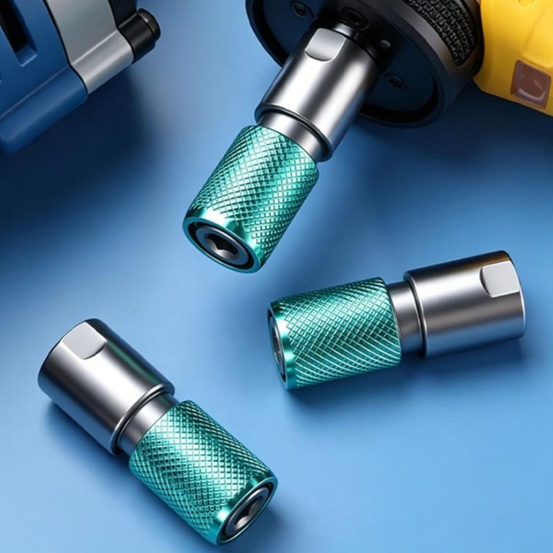 Polygonal Bit Opening Coupling Head for Drill To Screwdriver Use, Spring Retaining Collar and Knurled Grip for Repairs