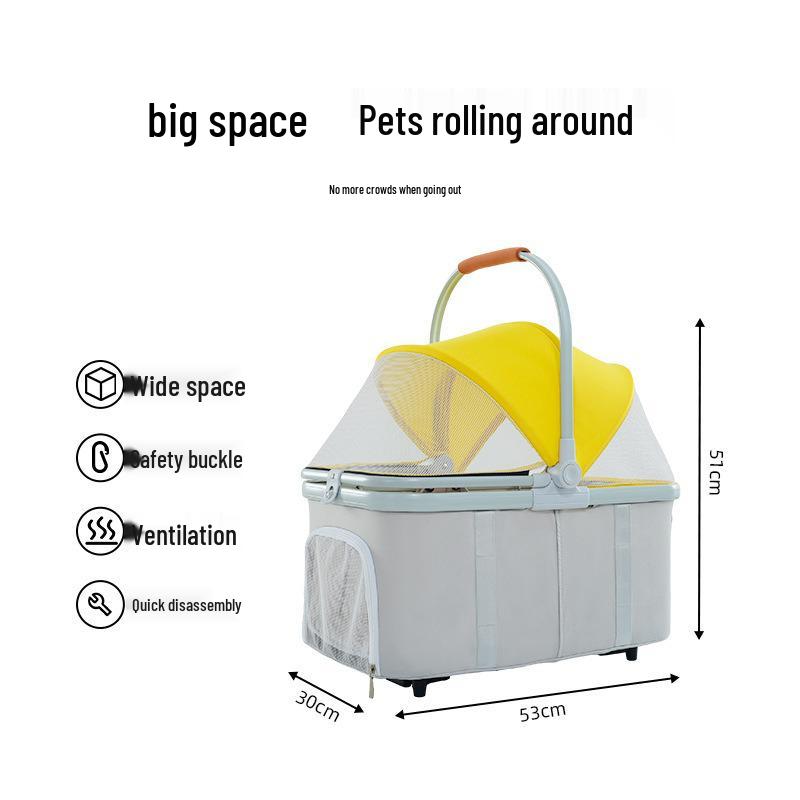 Lightweight Folding Pet Stroller for Small Pets, Breathable & Portable for Elderly Dogs