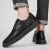 Fashion Men Oxfords Leather Shoes Lace Up British Style Mens Casual Shoes Brand Summer Punching Leather Breathable Moccasins Size 36-48