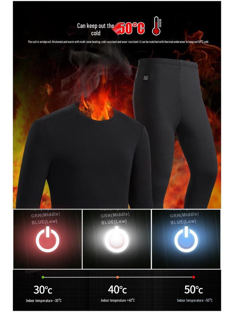 Grenzüberschreitendes Smart-Heating-Paar-Set: Konstant Temperatur Warme Unterwäsche & Lange Hosen