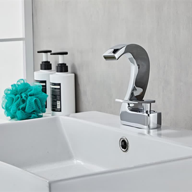 TLXT Electroplated Swan Waterfall Basin Faucet