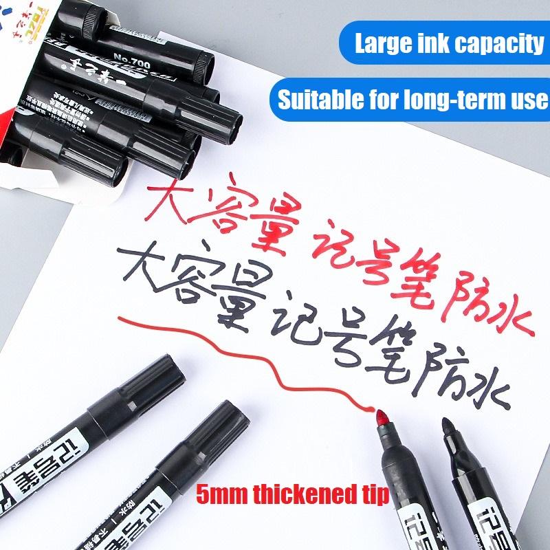 1/8/10Pcs Oil Marker Non-deletion Against Wate Quick Dry Permanent Markers for Art School Supply Black Marking Pen YQB02