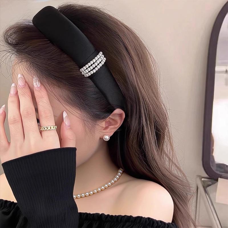 Elegant Pearls Spong Simple Hairband For Women Girls Sweet Hair Ornament Headband Hair Hoop Hair Band Hair Accessories