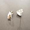 Punk Chunky Water Drop Half Empty 925 Sterling Silver Stud Earrings For Woman