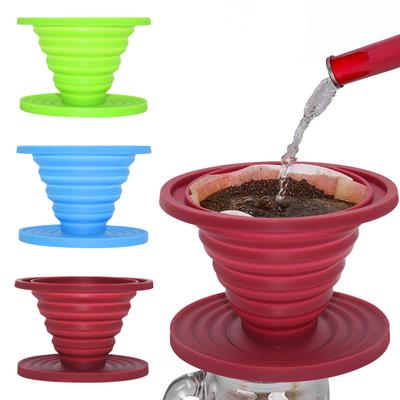 Collapsible Coffee Filter Funnel Heat Resistant Silicone Coffee Funnel Portable Coffee Brewing Tools