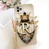 For Itel Vision 1 / P36 / Vision 1 Plus / Itel P36 Play L6005 Feather Crown Initial Letter Phone Case Soft Silicone Cover Bumper