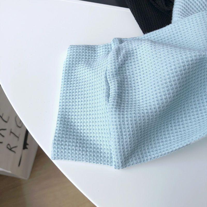 Women's Autumn Cotton Waffle Jacket, Korean Style, Loose Design, Double Zipper Cardigan