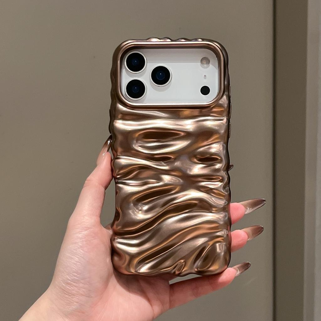 Matte Electroplated 3D Wrinkle Texture Case for iPhone 17 Pro Max Apple 16 15/14 High-end Feel