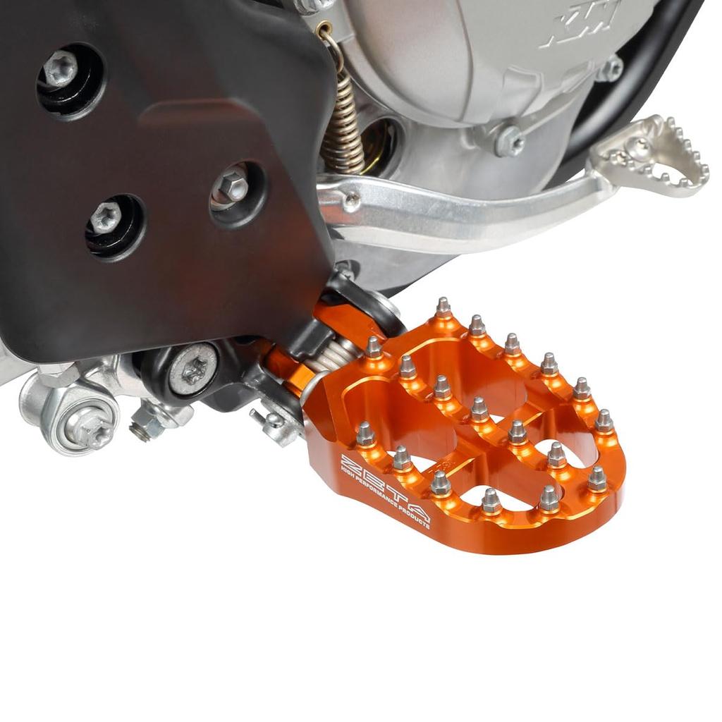 ZETA RACING GASGAS Aluminum Footpegs for KTM Dirt Freak F7005 SX/SX-F/EXC/EXC-F/XC/XC-F/TC/FC/TE/FE/TX/FS, Orange, (formerly ZE93-1827)