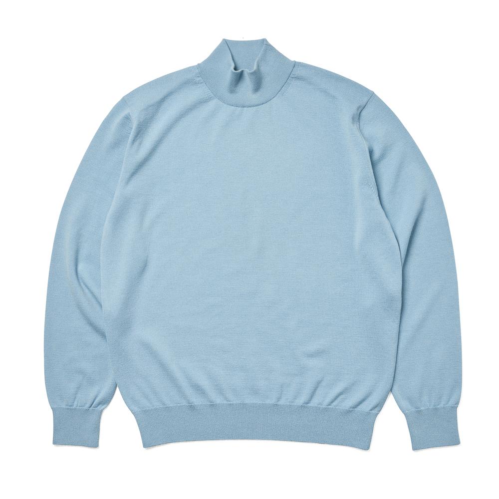 Berno [Casual] Mock-Neck Knit Sky Blue Xl