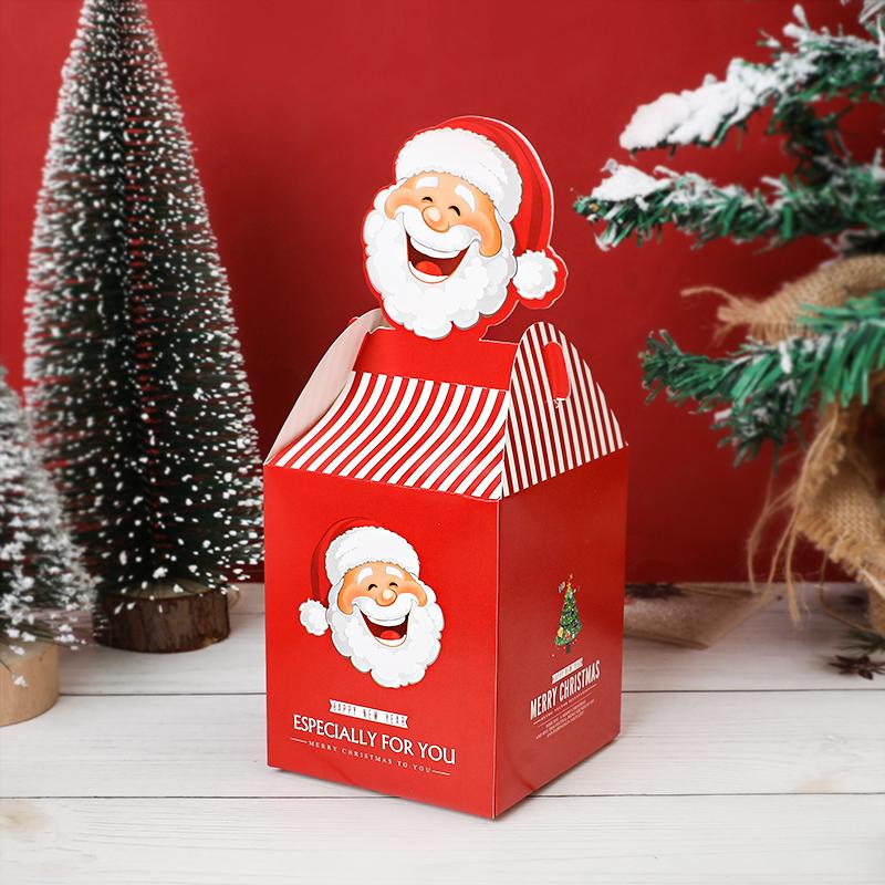 20Pcs Christmas Candy Gift Box Chocolate Cookie Apple Packing Boxes Santa Claus Bags Christmas Decorations for Home New Year 2025