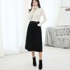 Plus Size Women Skirts Female Autumn Elastic Basic Corduroy High Slit Oversize Fashion Japanese Dress