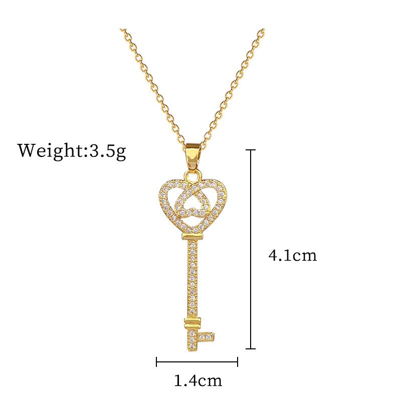 Lucky Necklace Women'S Copper Micro-Inlaid Real Gold Electroplating Simple And Exquisite Clavicle Chain Neck Chain