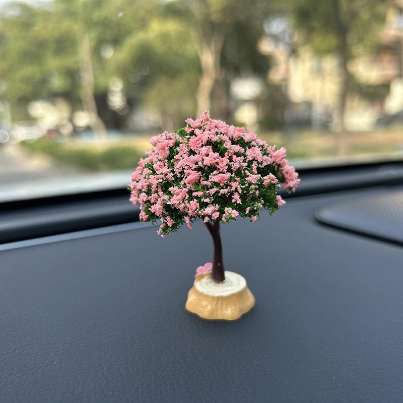 1Pc  Car Mini Tree Decoration Center Console Car Green Plant Accessories Simulated Flower Decoration Cute Gift Car Decoration