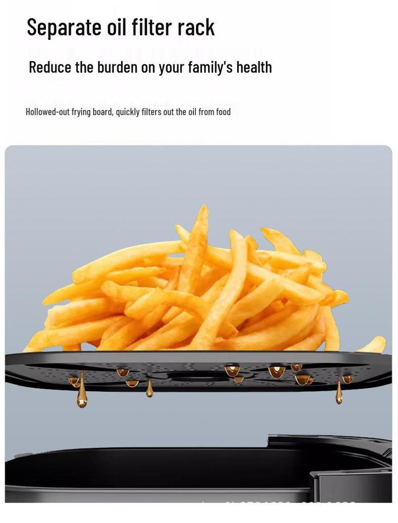Smart Transparent LCD Air Fryer with Automatic French Fries Oven Function