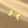 Kinitial Laser Carved Fashionable Stainless Steel Earrings Horse Earrings, Cut Earrings, Study Earrings Earings Anniversary Gift