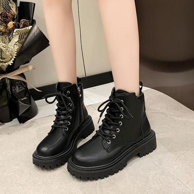 Fashion Women's Platform Short Boots Retro Versatile Texture Comfortable Medium Boots 2025 Autumn and Winter New Martin Boots Women