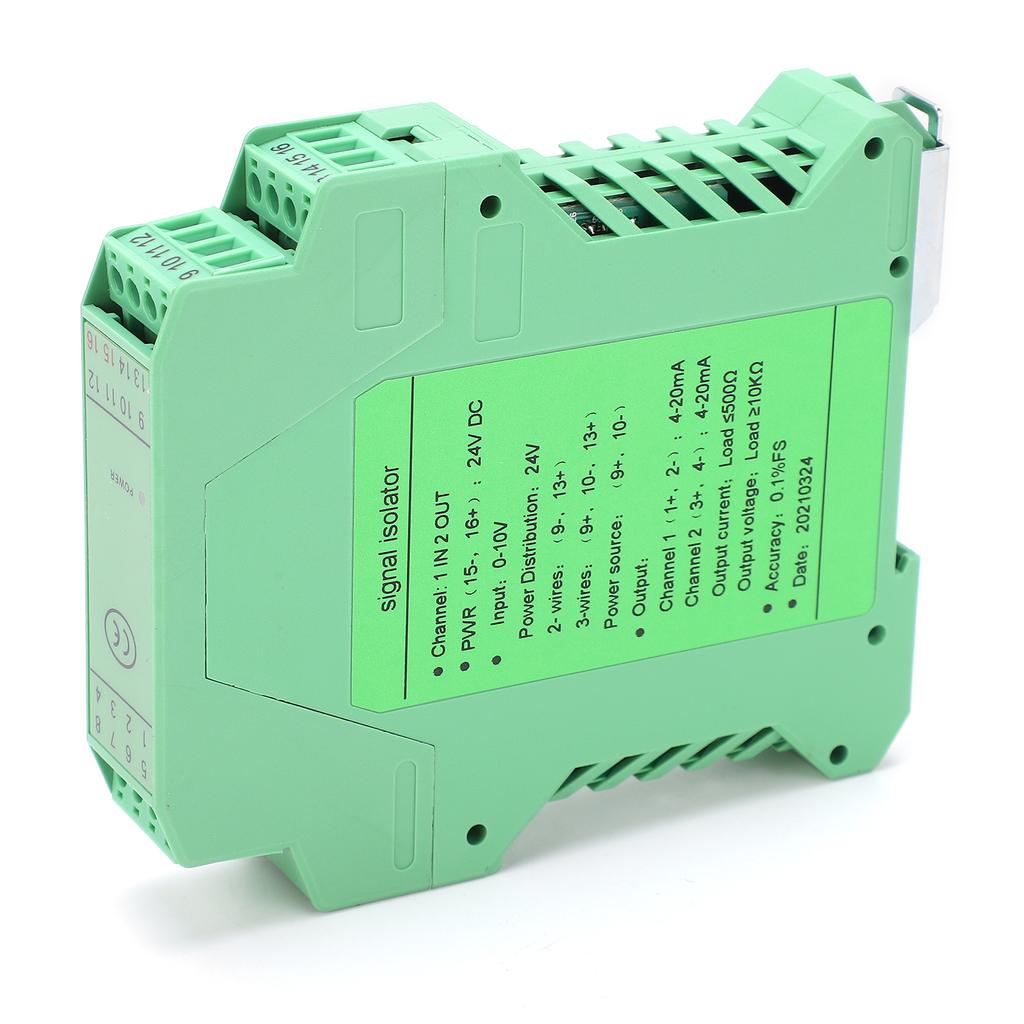 DC Signal Isolator Current Voltage Transmitter DIN Rail Mount 1?in 2?out 0?10V To 4?20mA GLG