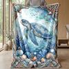 Oceanic Serenity 3 Theme Blanket Lightweight Warm Flannel Blanket Decorative Throw Blanket for Home Decoration