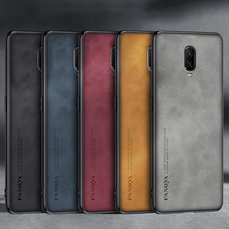 For OnePlus 6T Case Luxury PU Leather Phone Case For One Plus 6T OnePlus6T Back Cover Matte Silicone Shockproof Full Protection