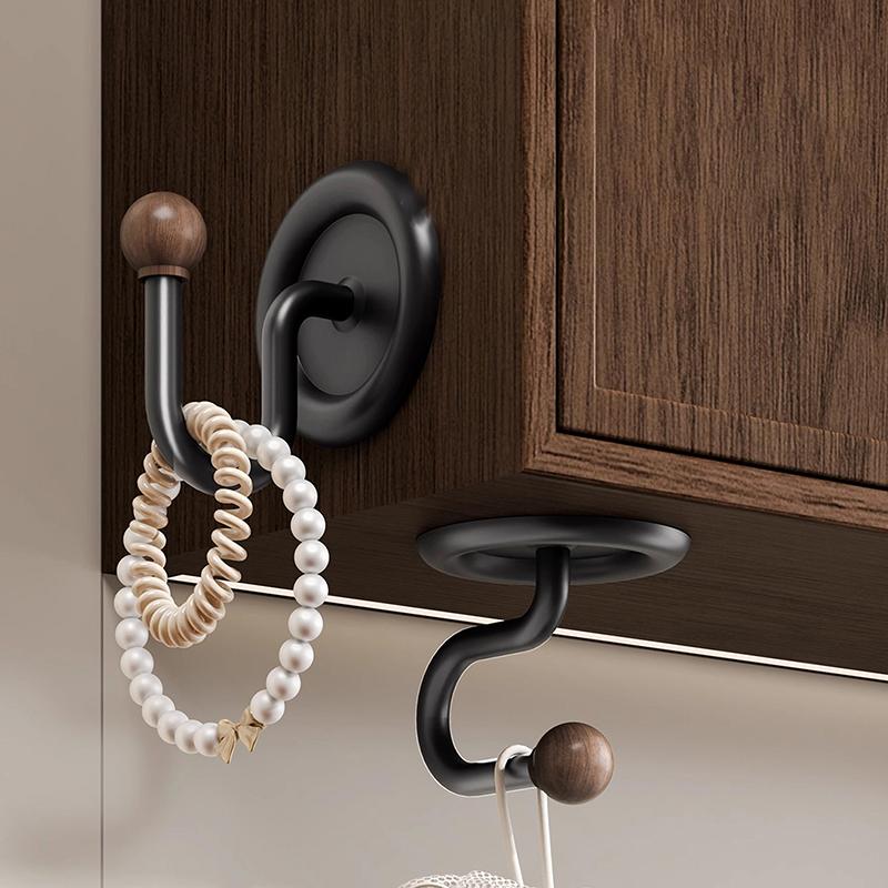 Bathroom Creative Hooks, Punch-Free, Strong Load-Bearing Adhesive, Household Bathroom Wall-Mounted Towel Hooks, Traceless