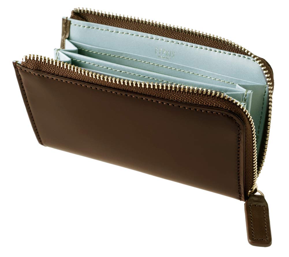 Cypris Pocket Compact Bridle Leather Smart Day Gift for Chocolate x Light 1634 Wallet-BR All-in Wallet, Wallet, Father's Men, Boyfriend, Blue,