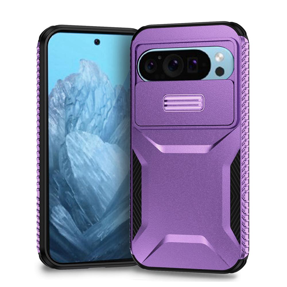 KEYSION Nárazuvzdorné pouzdro Armor Case pro Google Pixel 9 Pro XL Slide Ochrana objektivu fotoaparátu Zadní kryt telefonu pro Google Pixel 8 Pro 8A
