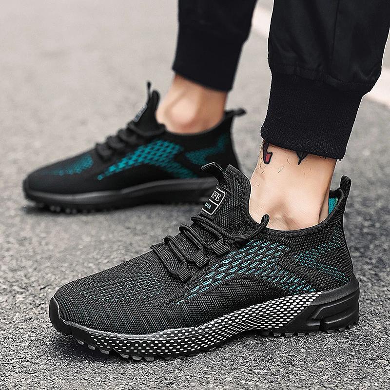 2025 New Breathable Mesh Running Shoes Green Sports Shoes Thick Non Slip Sole Lightweight Men's and Women Fitness Walking Shoes