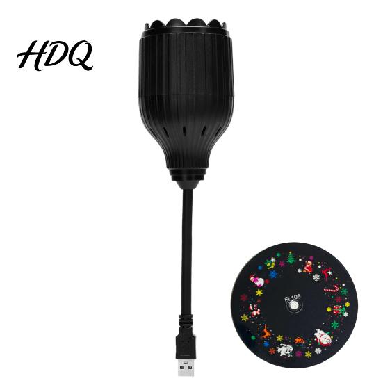 Ambient Night Lamp USB Christmas Snowflake Projector Light Flexible Gooseneck Projection Lamp Decorative LED for Bedroom Ceiling Decoration Pattern