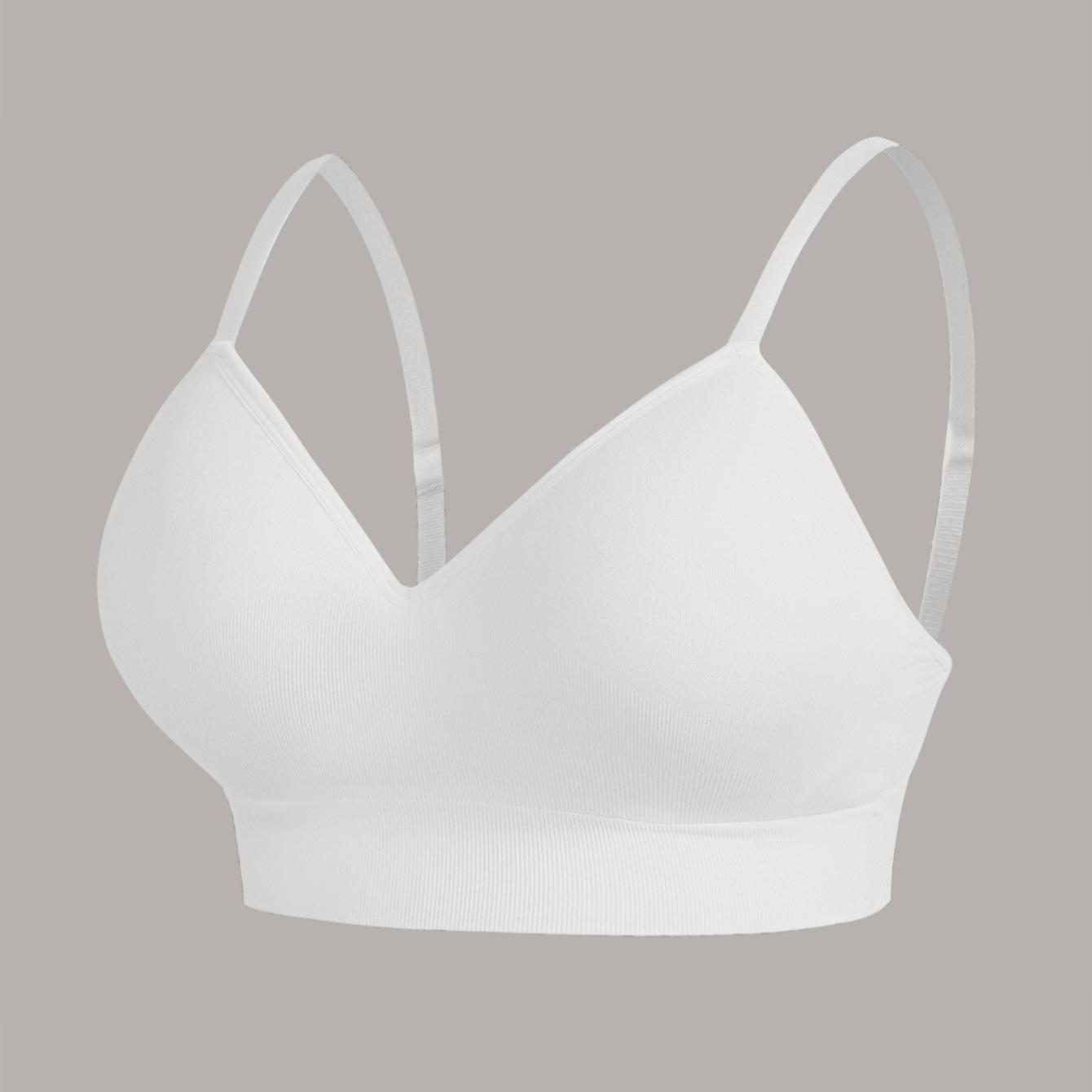 

Европейский и американский удобный бесшовный бюстгальтер пуш-ап для йоги больших размеров для большой груди XXXL белый