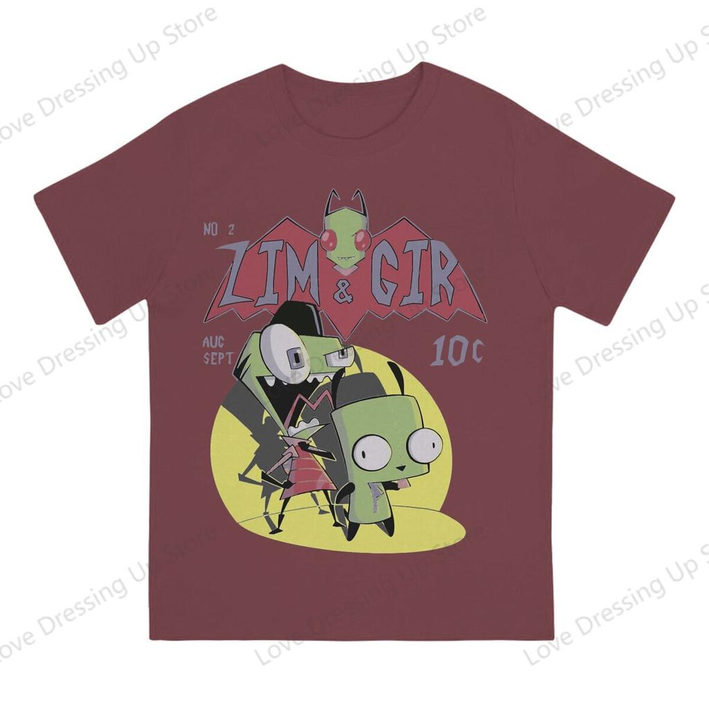 Invader Zim 100pure Cotton Summer Unisex Tshirt Zim  Gir Best Friend Short Sleeve Tshirts Harajuku Tee Funny Tops