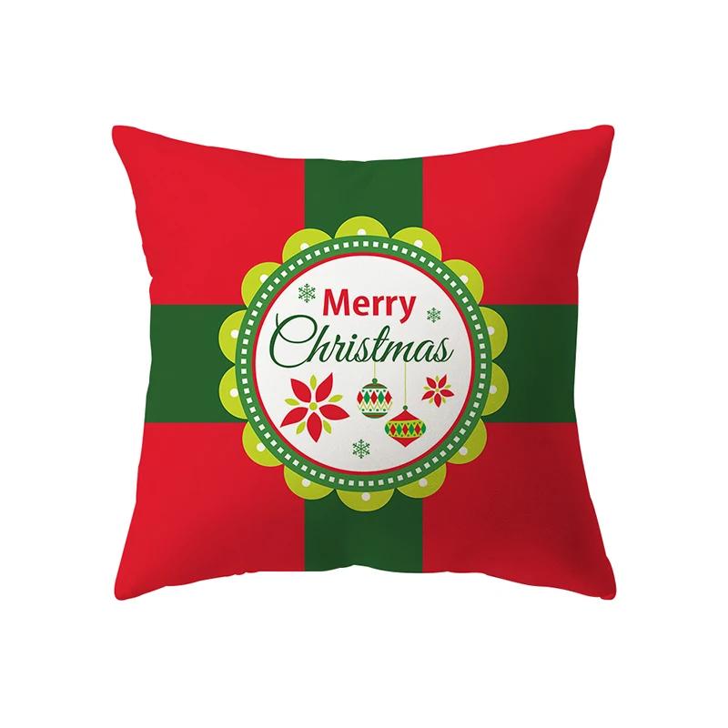 Merry Christmas Cute Santa Claus Snowman Print Pattern Cushion Cover Home Living Room Sofa Decoration Pillow