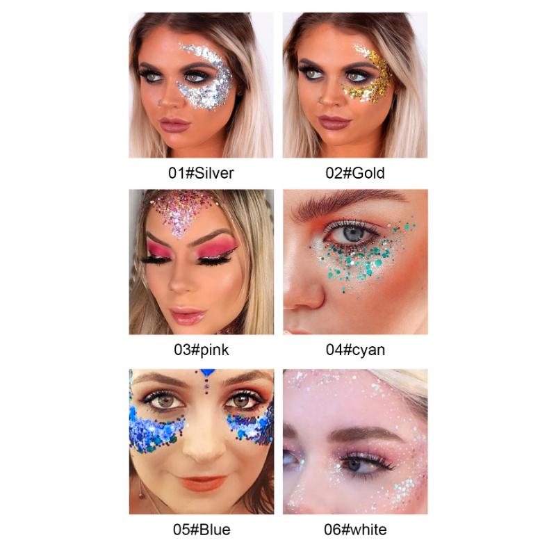 QIBEST Burst Glitter Eyeshadow Glitter Cream Face Body Polarized Glitter Cream Highlighter Oslnivý rozjasňující oční stín