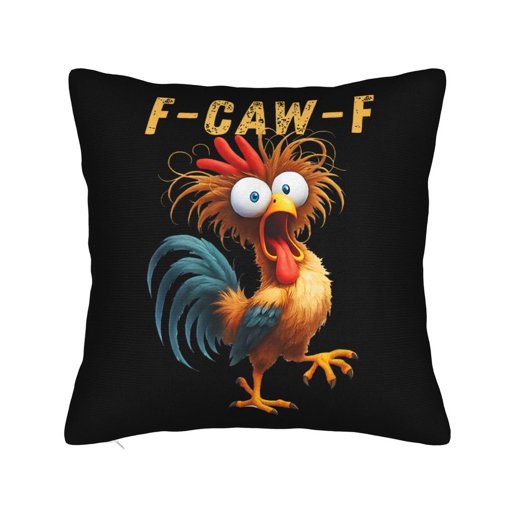Merry FCawF Chicken Square Pillow Case Xmas Lights Rooster Cushion Cover Zippered Decorative Throw Pillow Case Cover for Bed