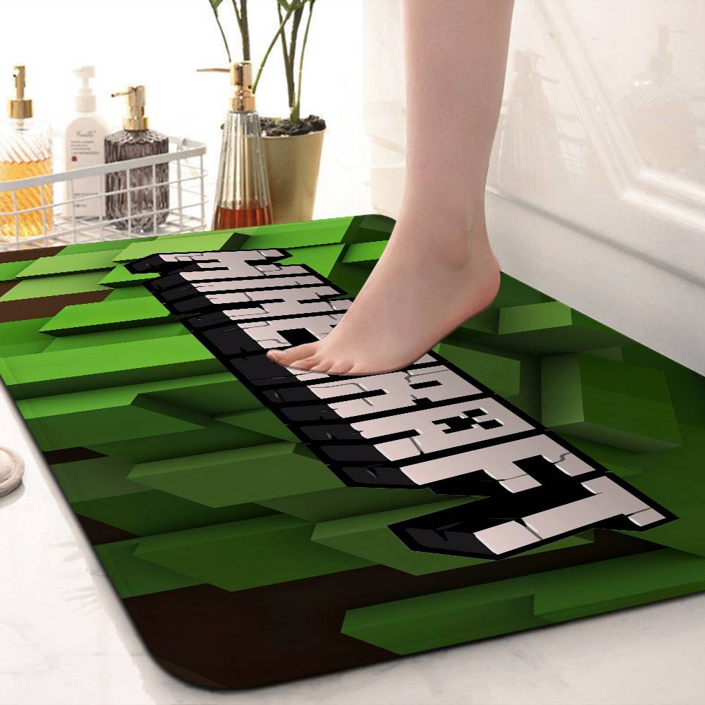 Game M-Minecraft Floor Mat Rectangle Anti-slip Home Soft Badmat Front Door Indoor Outdoor Mat Welcome Doormat