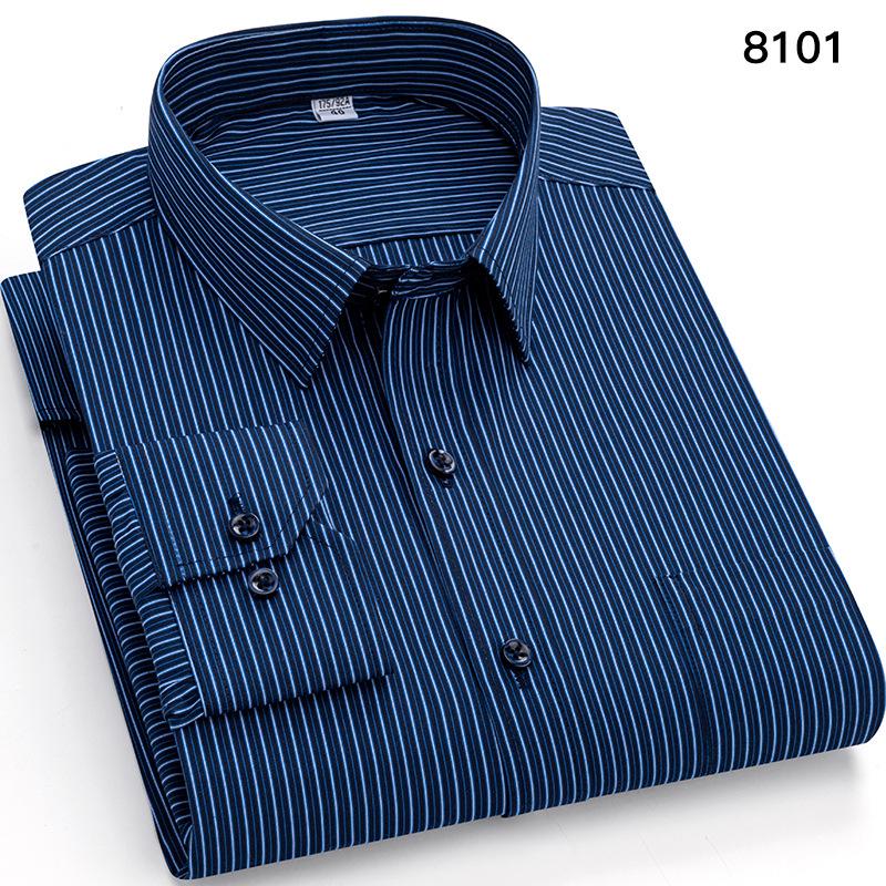 Men's Autumn Striped Business Casual Long-Sleeve Shirt