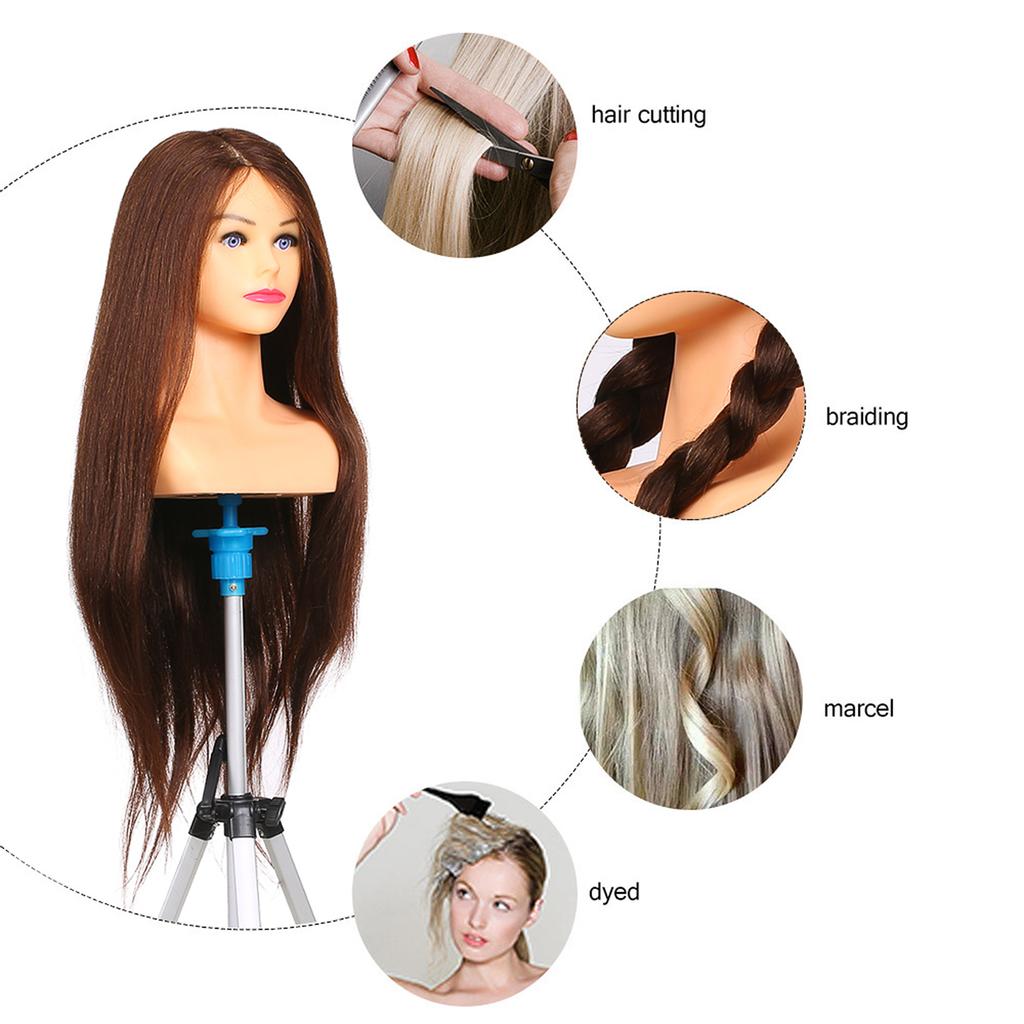 70percent  Human Hair Mannequin Head For Braiding Manikin Head For Hairdresser Professional Cosmetology