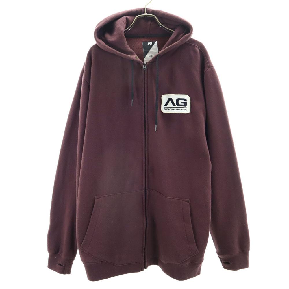 

ANALOG Long sleeve Zip up Parker M wine-red Fleece lining Patch Men s Used