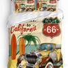 3-teiliges Bettwäscheset Klassisches Auto Vintage Poster Heimtextil Bettbezug Kissenbezug Junge Kind Teenager Mädchen Bettwäschebezüge Set