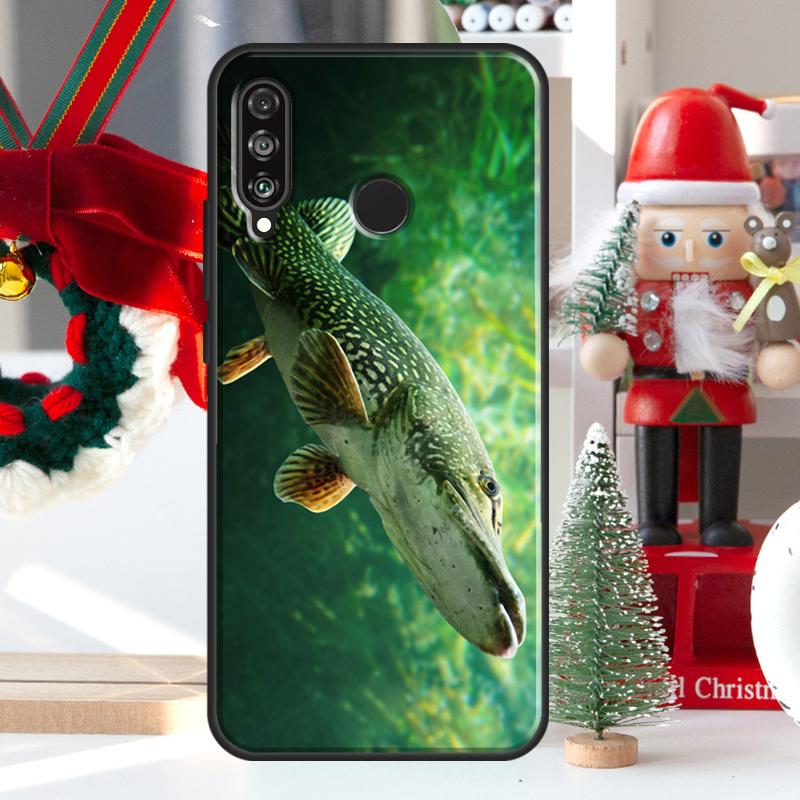 Pike Fish Fishing Bait For Huawei Nova 12i 11i 8i 12s Y73 Y72 Y61 Y91 Y90 Y70 Y60 9 10 SE P60 Pro P30 P40 Lite Case