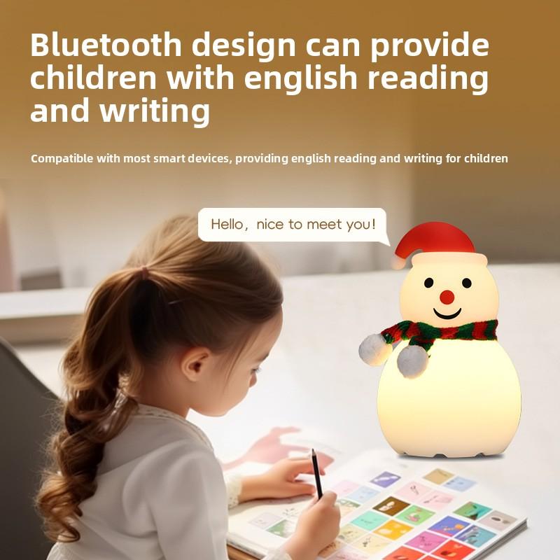 Christmas Decoration Snowman Pat Light Silicone Bluetooth Stereo Night Light