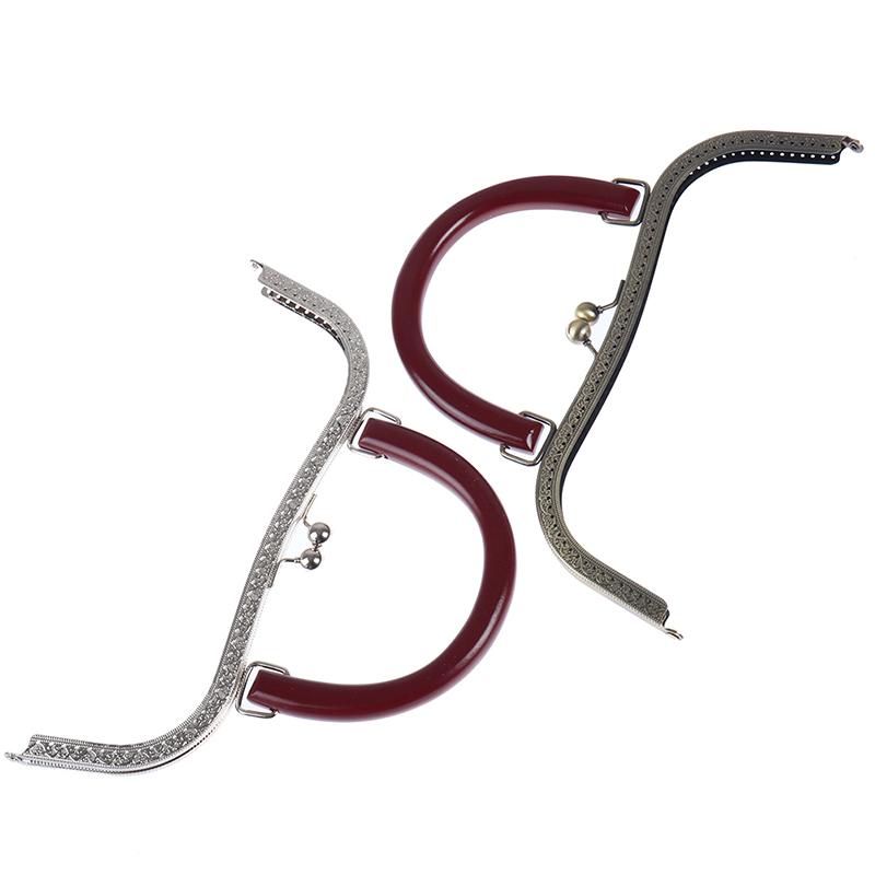 27 cm Trä Metallram Kisslås För Handväska Plånbok Tillbehör DIY Handgjord