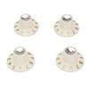 Guitar Control Knobs Retro White Color 2PCS Tone 2PCS Volume 1 4 Inch Hat Top Metal Volume Knobs with Silver Reflector