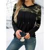 Women'S Long Sleeve Printed T-Shirt Hoodie, Fall Winter Outfit