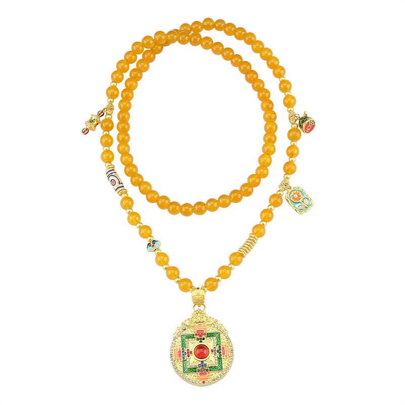 Round Pendant Golden Necklace: Women's Light Luxury Fashion Sweater Chain