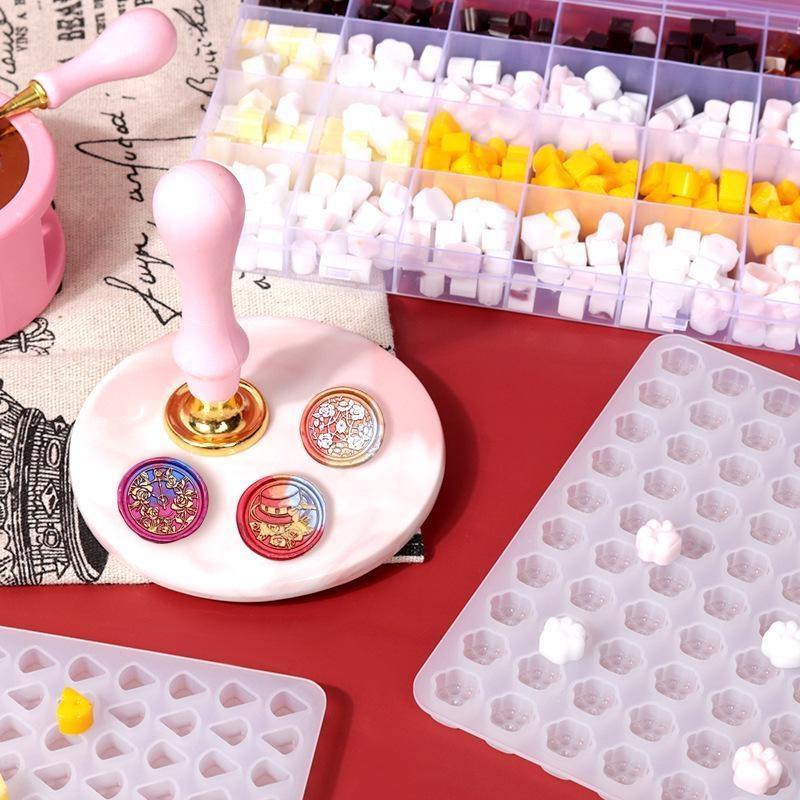 Handmade Mini Cat Paw Shape Wax Seal Stamp Silicone Mold for DIY Craft Adhesive Waxing Cards Envelope Mould Making Tool Supply