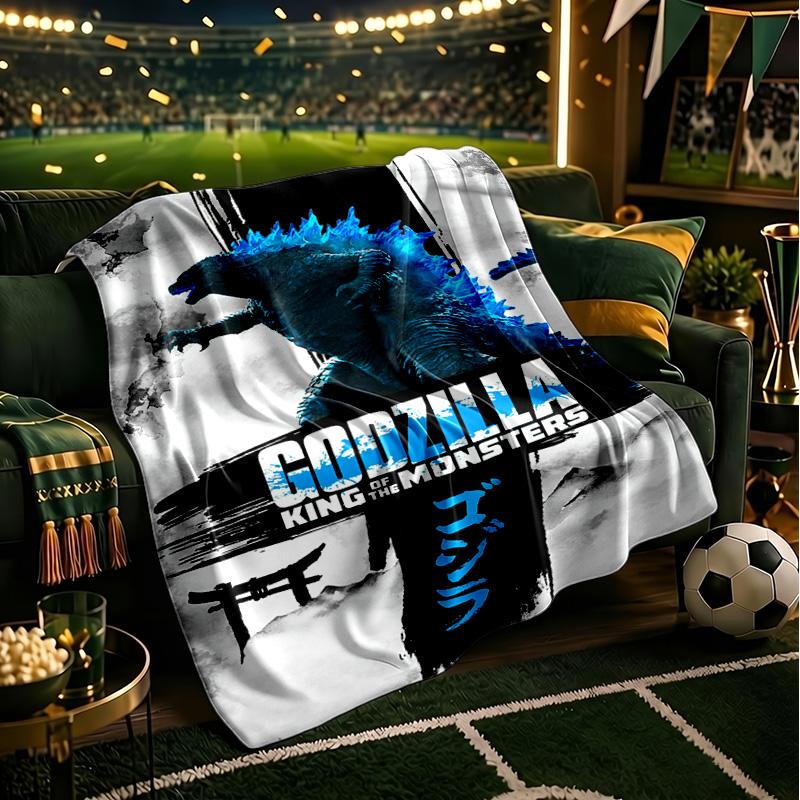 Godzi-lla Destruction Throws Blanket Flannel Blankets Plush for Couch Bed Gifts for Men Women Travel picnic blanket Christmas fan gifts